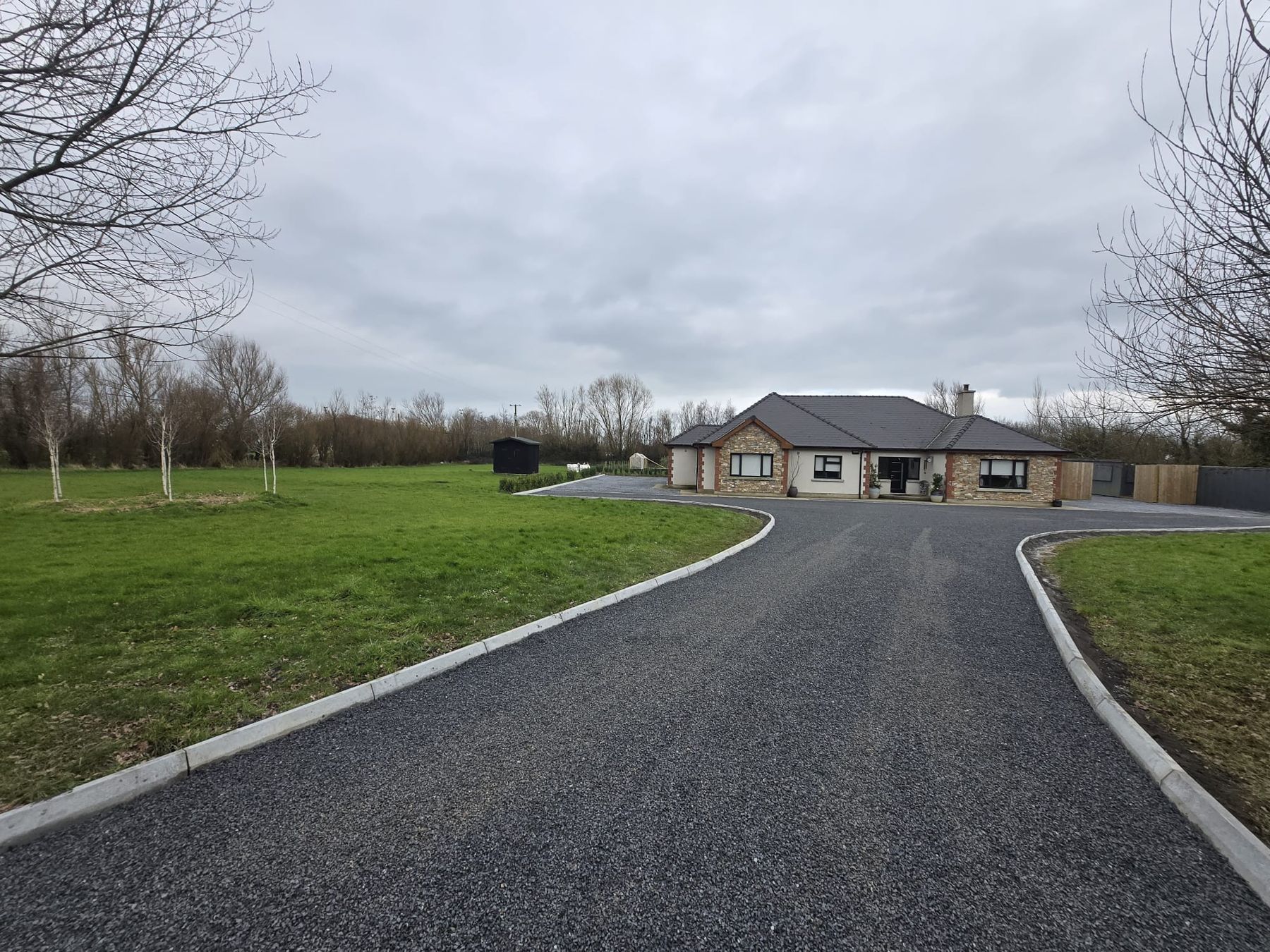 Completed chip and tar driveway in County Wexford